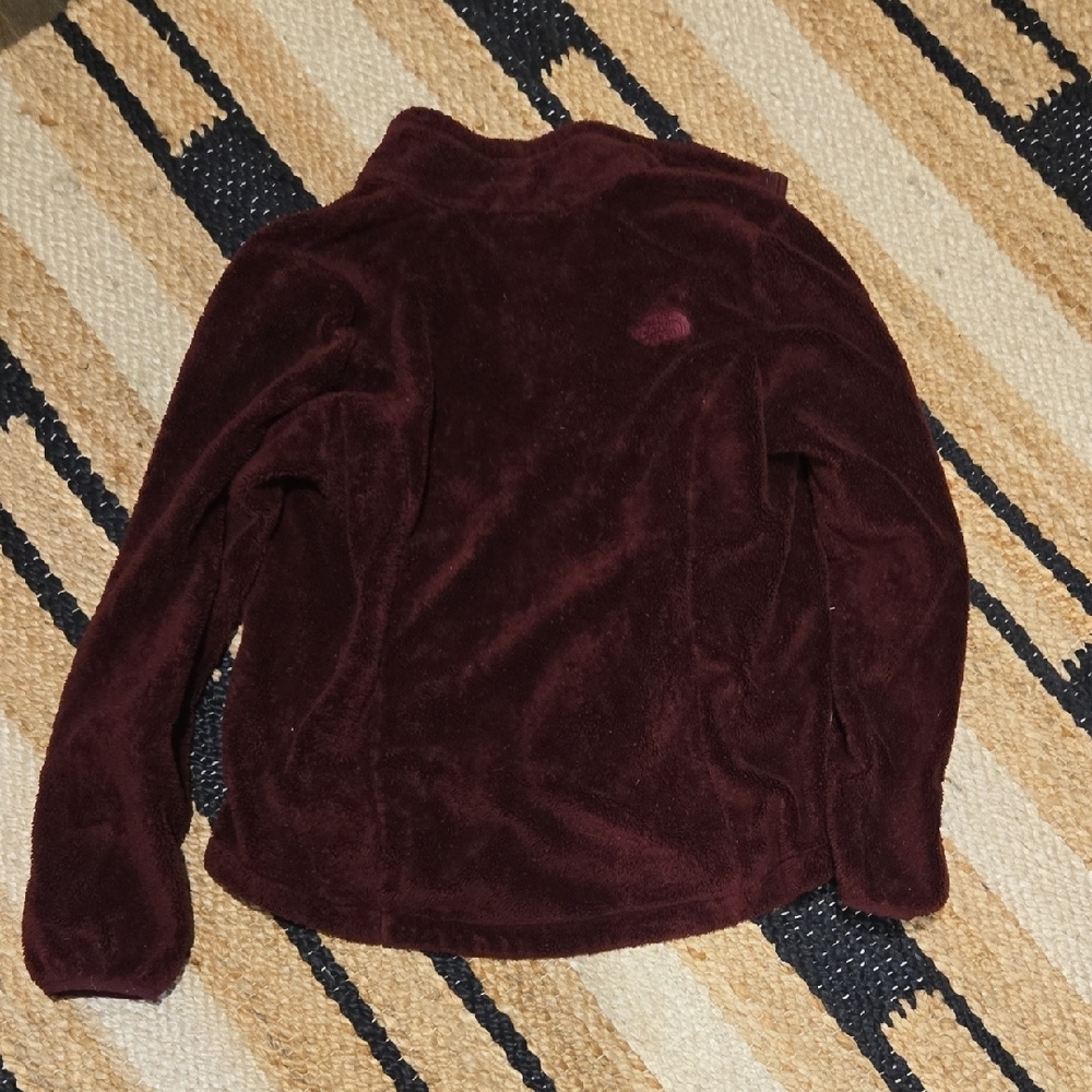 The North Face Deep Burgundy Fleece, Front Zip, Pockets, Logos, M, GUC - Picture 4 of 5